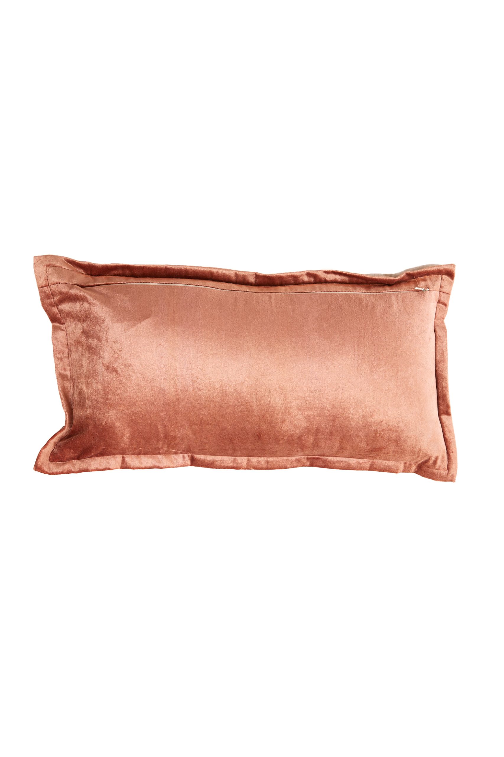Light & Living Kussen 60x30 cm BAXLEY velvet oud roze+linnen naturel