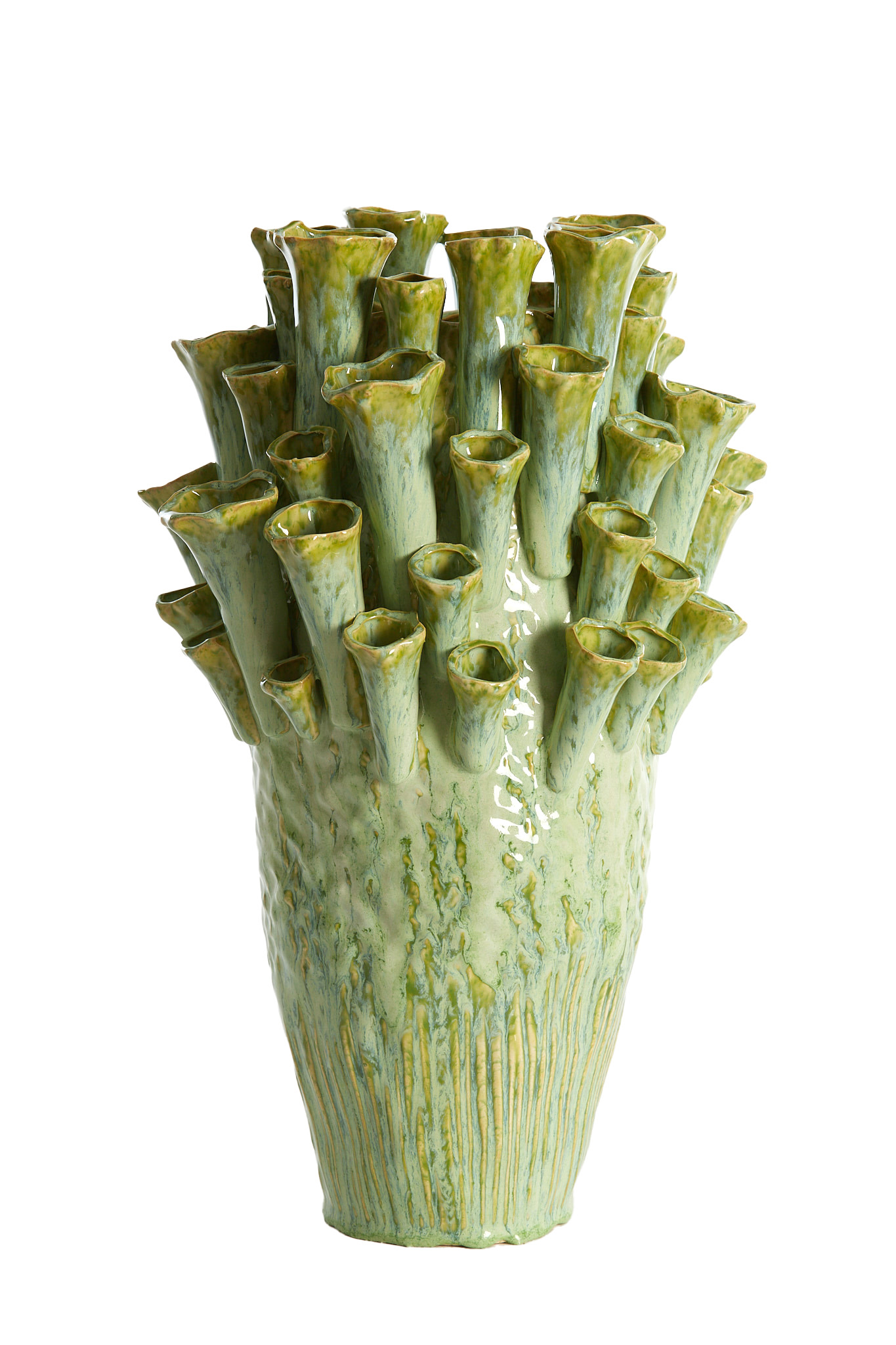 Light & Living Vaas deco Ø28,5x46,5 cm KYRAL keramiek mint groen