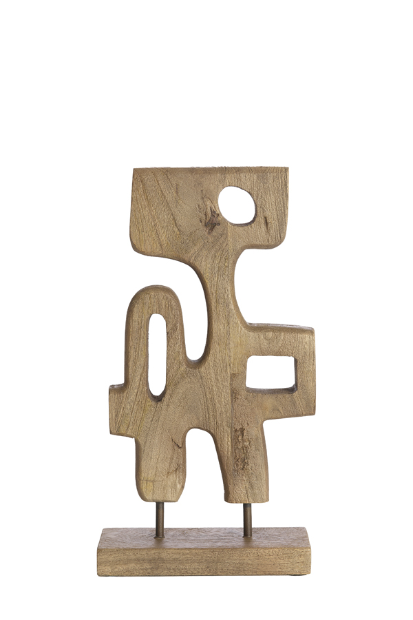 Light & Living Ornament op voet 20x9,5x38,5 cm SALA hout grijs-donker bruin