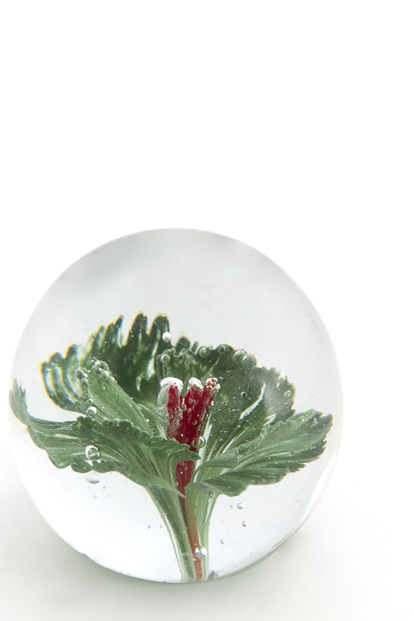 Light & Living Ornament Ø8x8 cm FLOWER glas groen+roze