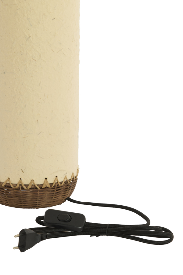 Light & Living Tafellamp Ø13x40 cm TIO papier beige+rotan donker bruin