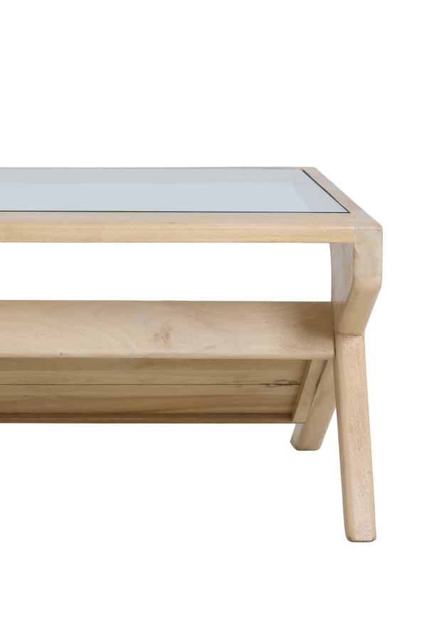 Light & Living Salontafel 112x70x41 cm YUKI mango hout naturel+glas