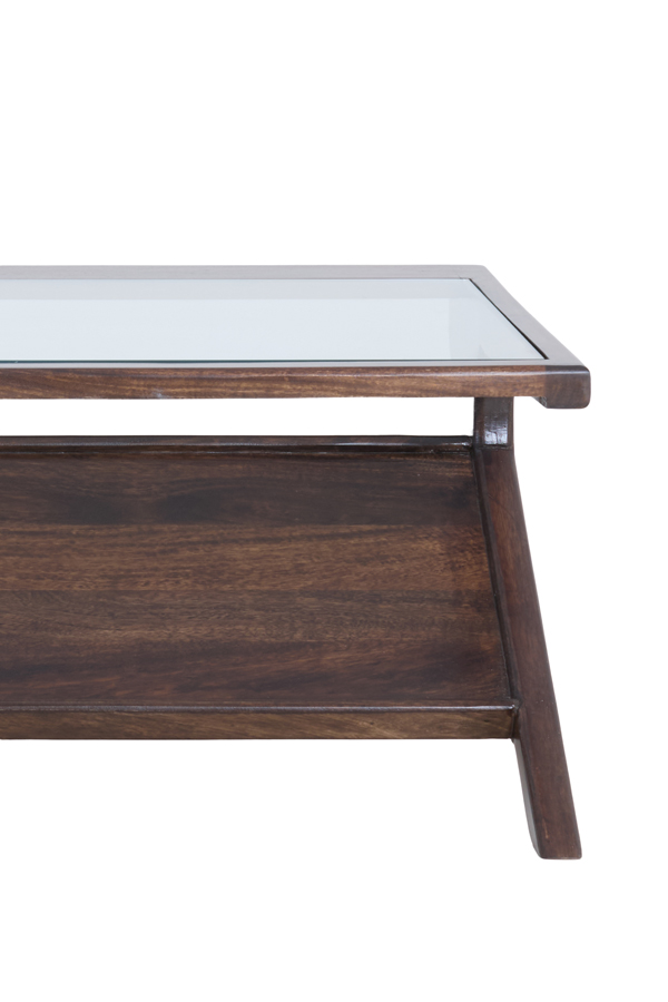 Light & Living Salontafel 112x70x41 cm YUKI mango hout chocolade bruin+glas