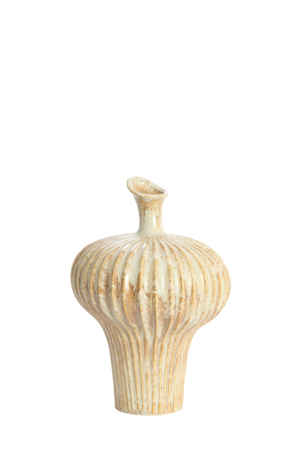 Light & Living Vaas deco 23x22x32,5 cm NEVANO crème+oranje-bruin