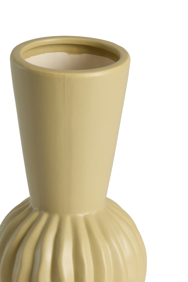Light & Living Vaas deco Ø13,5x40,5 cm SUZZARA keramiek licht olijf groen