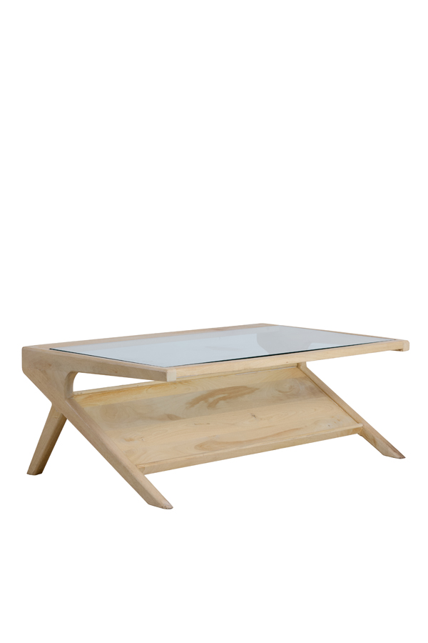 Light & Living Salontafel 112x70x41 cm YUKI mango hout naturel+glas