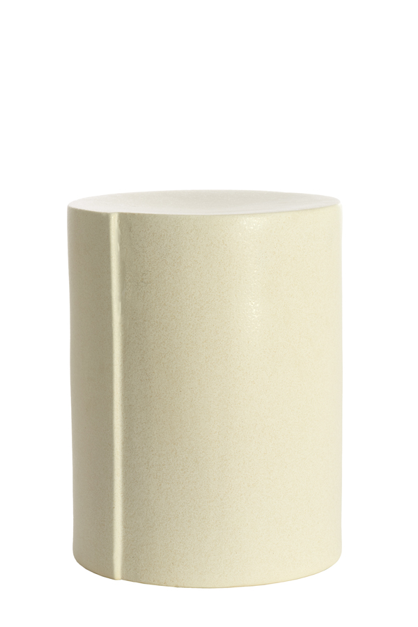 Light & Living Bijzettafel Ø33x44 cm CHULILLA keramiek mat crème