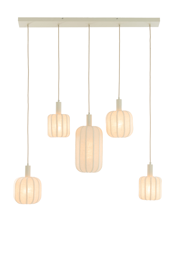 Light & Living Hanglamp 5L 105x19,5x123 cm TUFIA linnen crème