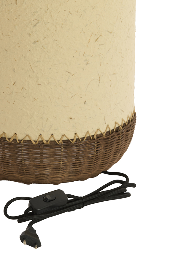 Light & Living Tafellamp Ø30,5x46 cm TIO papier beige+rotan donker bruin
