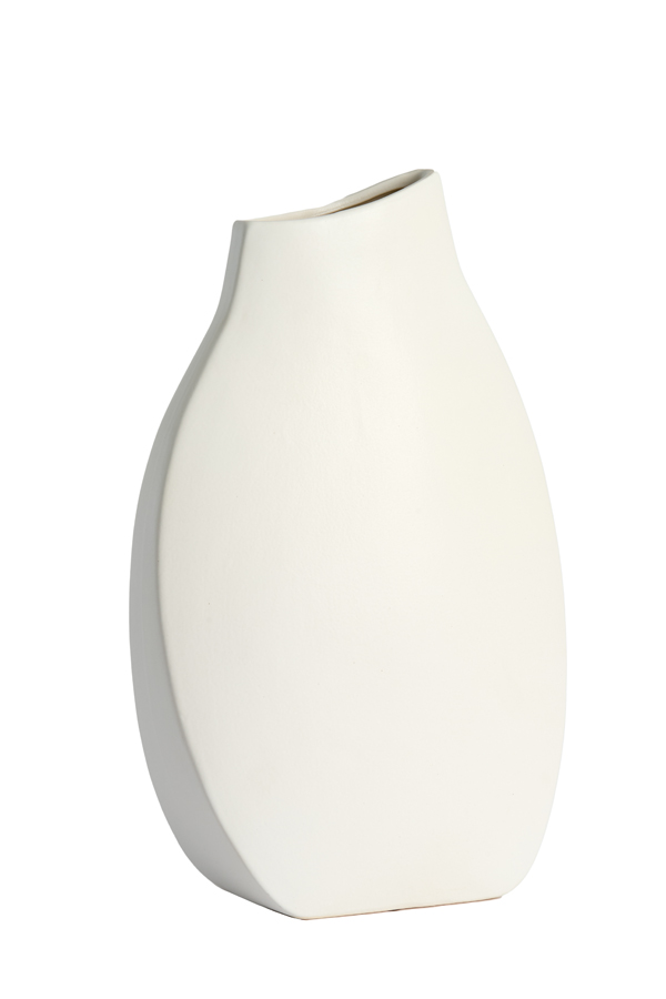 Light & Living Vaas deco 26x11x41,5 cm VOLANO keramiek mat crème
