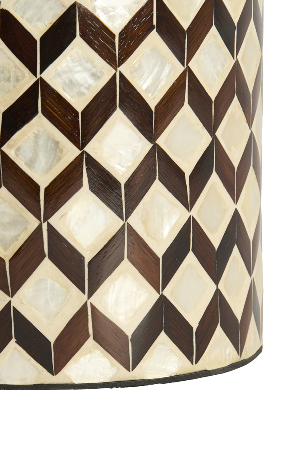 Light & Living Deco box+deksel Ø16x16 cm OLITE bamboe crème+donker bruin
