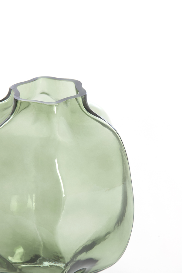 Light & Living Vaas Ø22x23,5 cm FALZES glas transparant donker groen