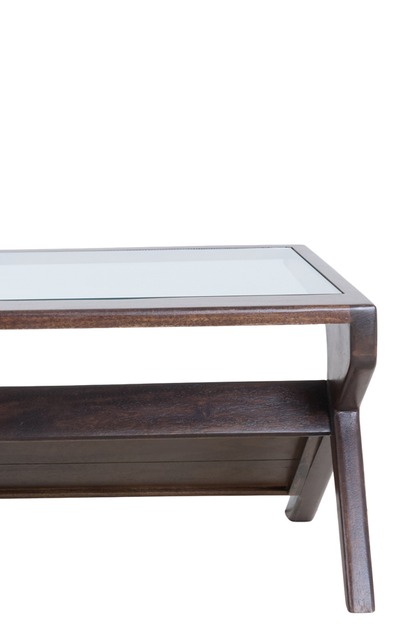 Light & Living Salontafel 112x70x41 cm YUKI mango hout chocolade bruin+glas
