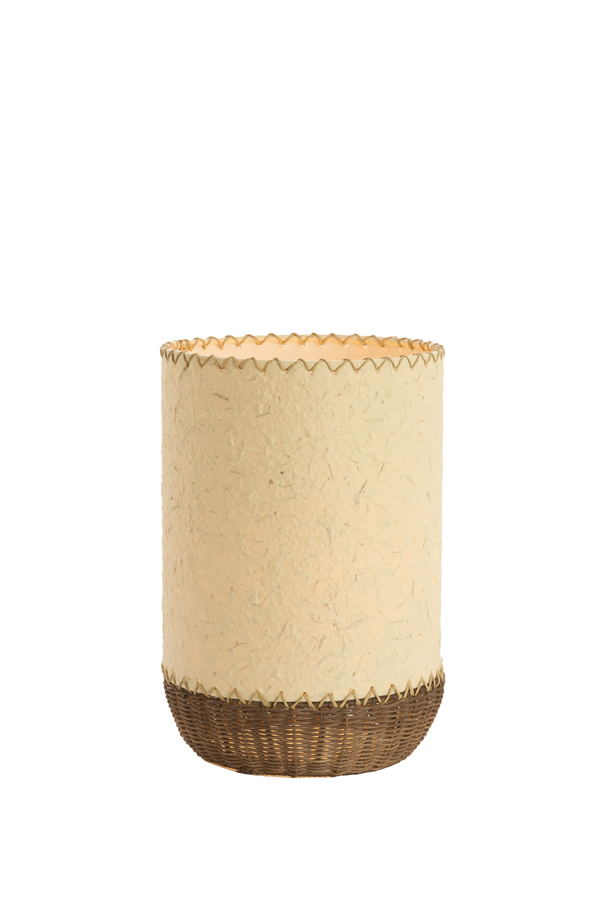 Light & Living Tafellamp Ø24x36 cm TIO papier beige+rotan donker bruin