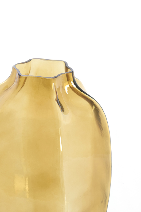 Light & Living Vaas Ø20x30 cm FALZES glas transparant amber