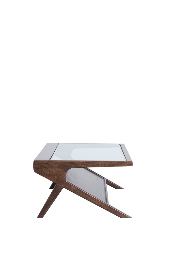 Light & Living Salontafel 112x70x41 cm YUKI mango hout chocolade bruin+glas