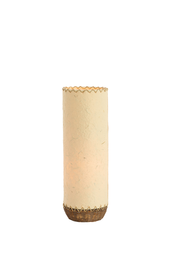 Light & Living Tafellamp Ø13x40 cm TIO papier beige+rotan donker bruin