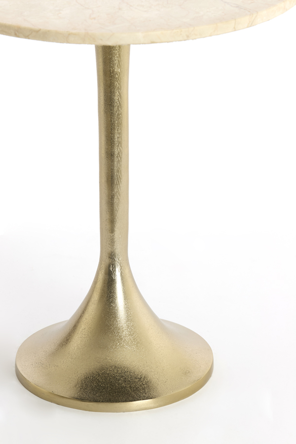 Light & Living Bijzettafel Ø48x53 cm TOMAR zand-roze marmer+licht goud