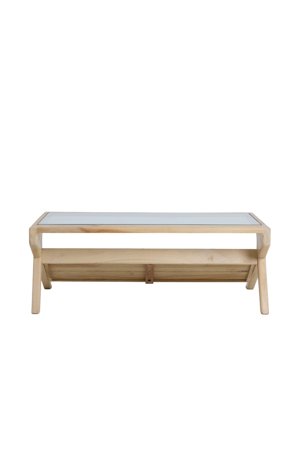 Light & Living Salontafel 112x70x41 cm YUKI mango hout naturel+glas