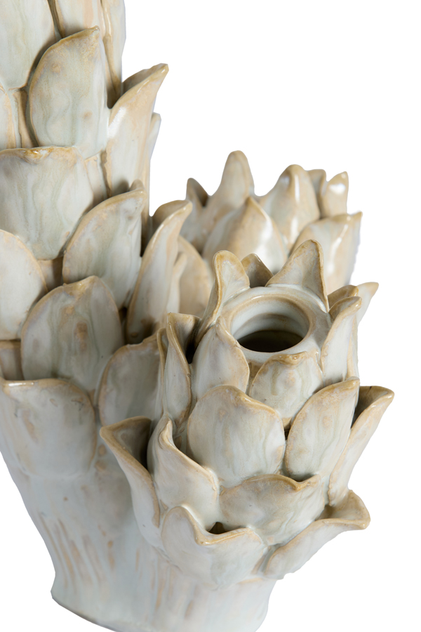 Light & Living Vaas deco 19,5x17x27,5 cm CARCIOFO keramiek crème+beige