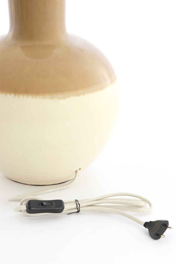 Light & Living Lampvoet Ø28,5x52 cm ULLOA keramiek licht bruin+crème