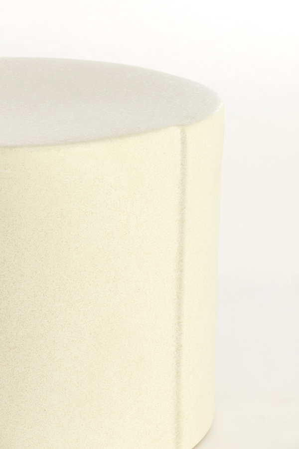 Light & Living Bijzettafel Ø42x34 cm CHULILLA keramiek mat crème