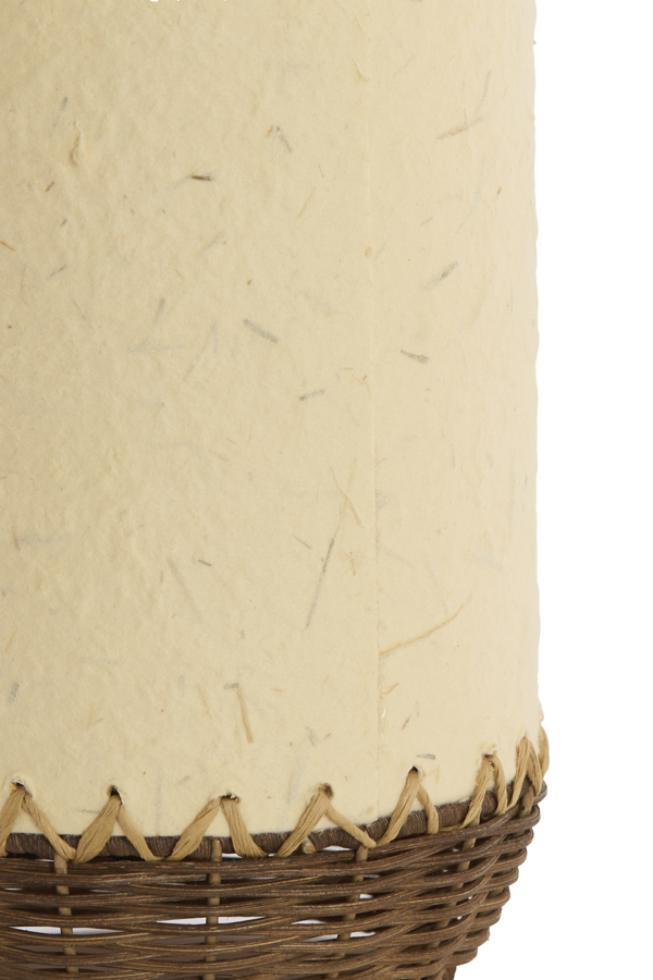 Light & Living Tafellamp Ø24x36 cm TIO papier beige+rotan donker bruin