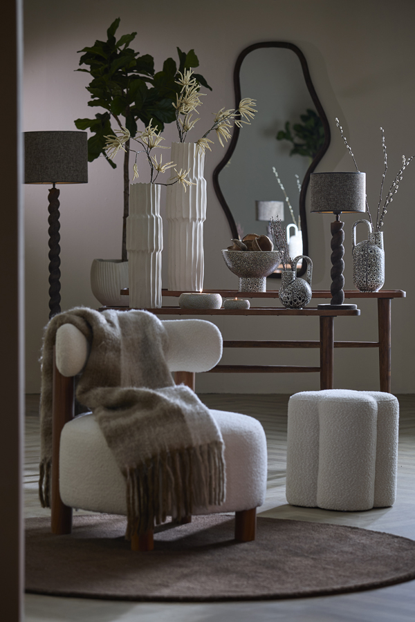 Light & Living Vloerkleed Ø180 cm ARCOLA donker bruin