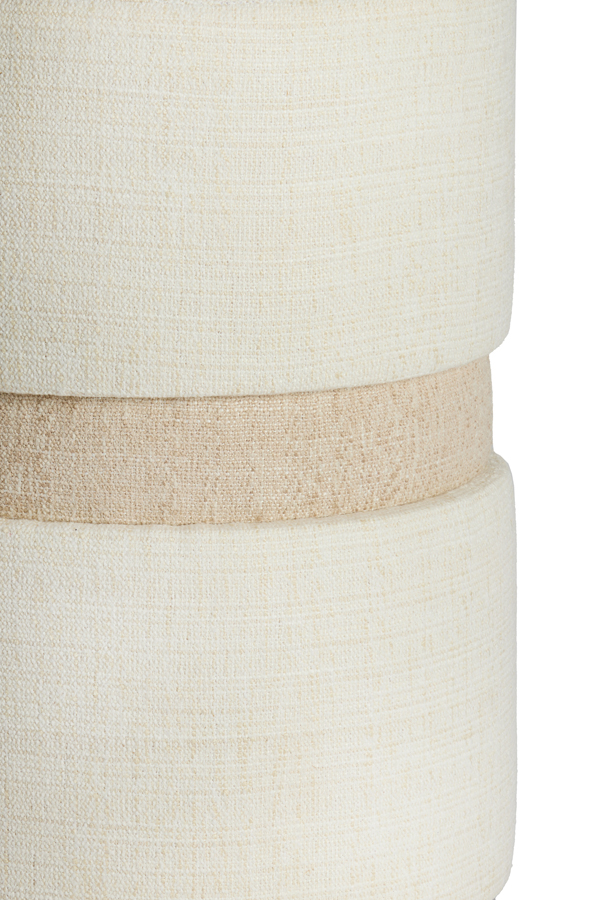 Light & Living Poef Ø35x46 cm NOVIRA beige+crème