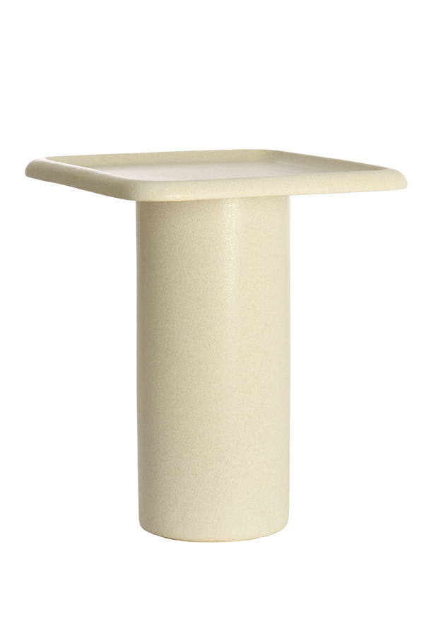 Light & Living Bijzettafel 45x45x54 cm LUARCA keramiek mat crème