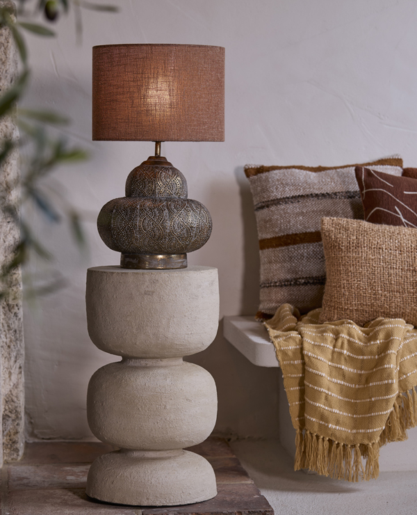 Light & Living Kap cilinder 25-25-18 cm AIKO bruin