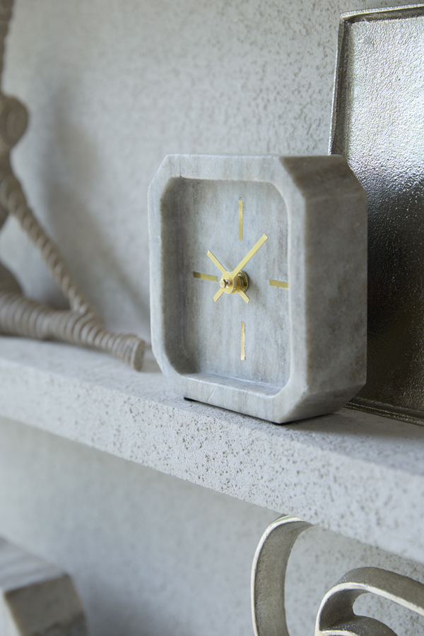 Light & Living Klok 13x4x13 cm PABLIA marmer zand-grijs