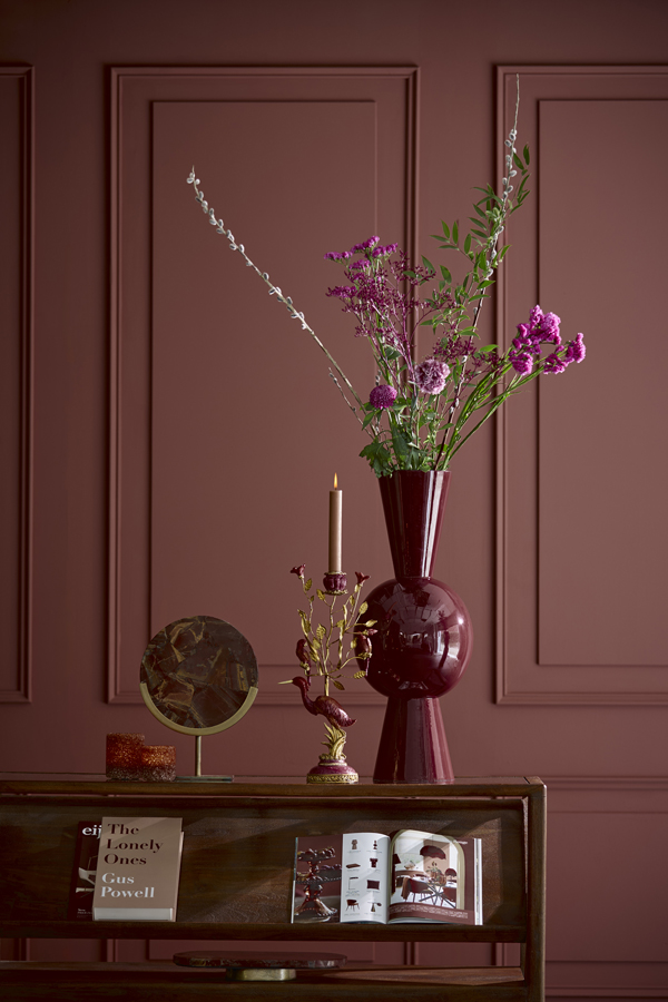 Light & Living Kandelaar 22x11x44 cm HERON bordeaux+brons