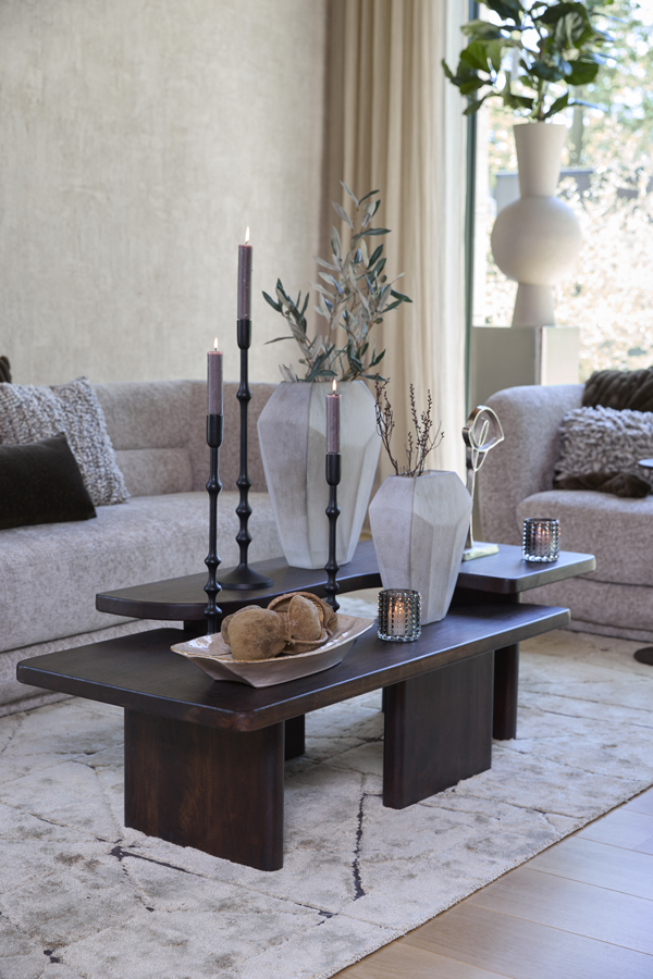 Light & Living Vaas 25x12,5x33,5 cm VIONNA glas licht bruin
