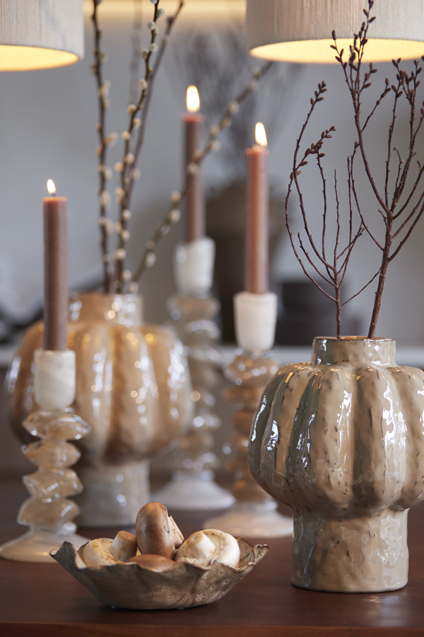 Light & Living Vaas deco Ø21,5x25 cm ALIVERI keramiek taupe