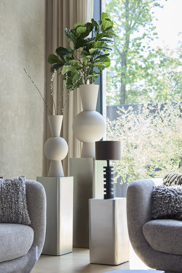 Light & Living Zuil 35,5x35,5x100 cm ALURIO nikkel satijn