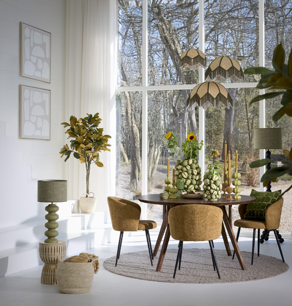 Light & Living Hanglamp Ø55x36,5 cm SULINA raffia naturel+groen