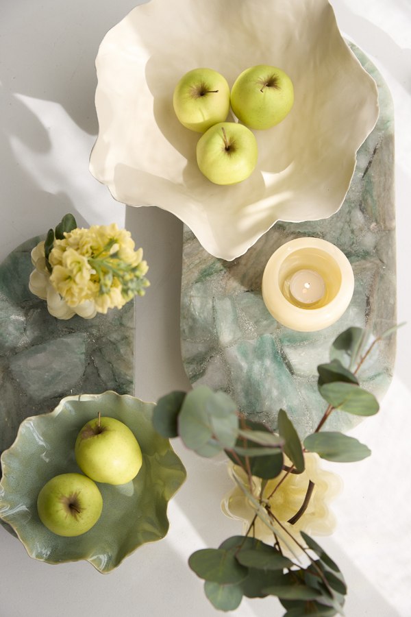 Light & Living Schaal 21,5x18,5x6,5 cm BANDA keramiek mint groen