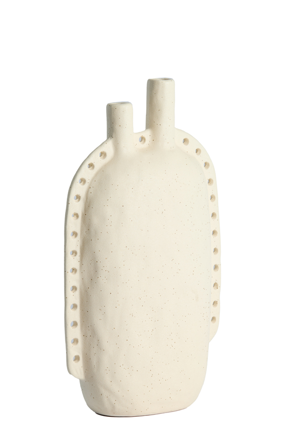 Light & Living Vaas deco 22x9x38 cm VARAZZA keramiek mat beige