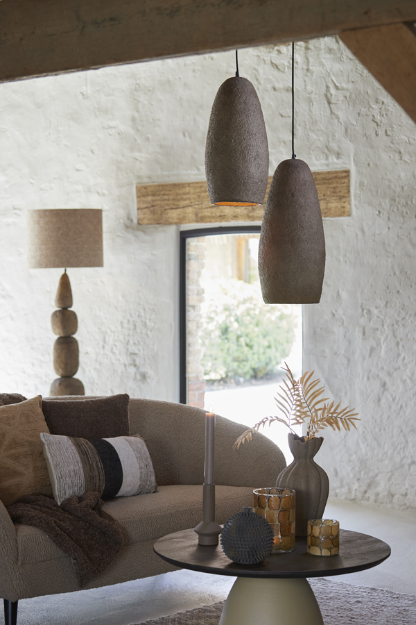 Light & Living Hanglamp Ø24x48 cm DIVALA antiek donker terra