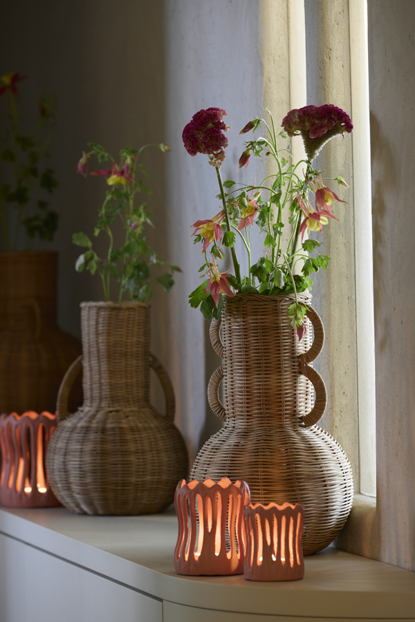 Light & Living Vaas deco Ø25x38 cm NALEAH rotan bruin
