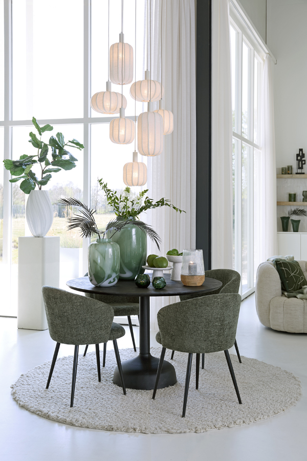 Light & Living Eetkamerstoel 58x58x78 cm RADAJA donker groen+zwart