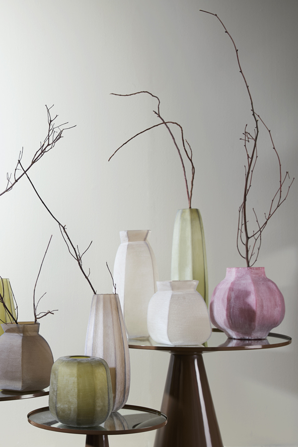 Light & Living Vaas 26,5x25,5x27 cm VELIKO glas licht bruin
