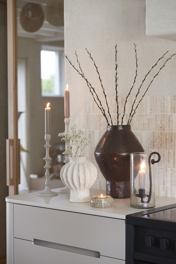 Light & Living Windlicht 17x13x28,5 cm DOLEGA glas helder+antiek dnkr bruin