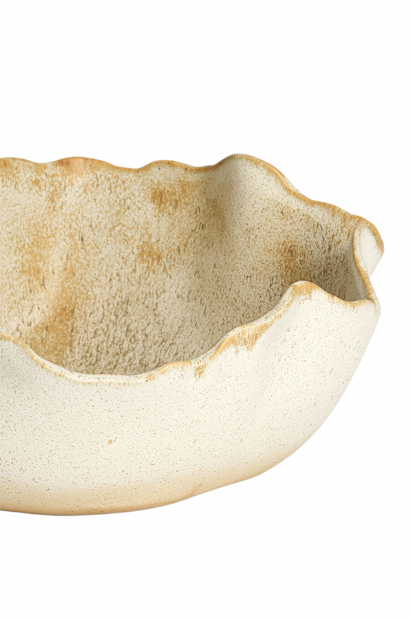 Light & Living Schaal 36,5x35,5x14 cm GASPAR keramiek crème+roest