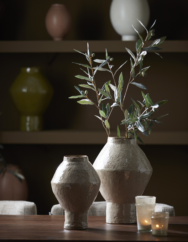 Light & Living Vaas deco Ø29x41 cm VASORA keramiek glans taupe