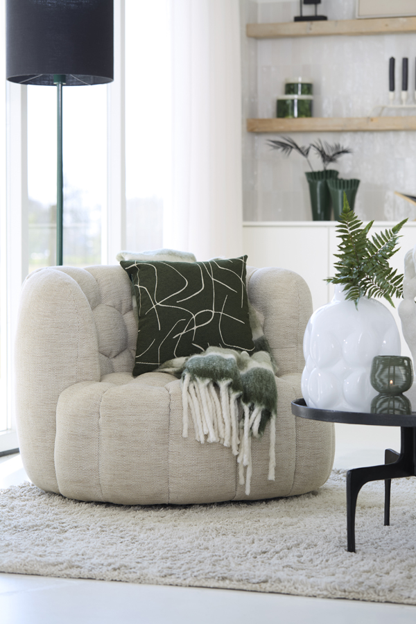 Light & Living Kussen 45x45 cm ROYCE groen-wit
