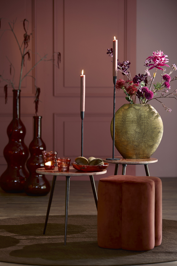 Light & Living Poef 38x38x45 cm NALANI bordeaux