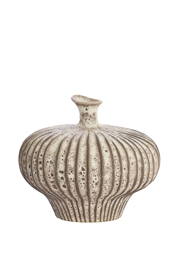 Light & Living Vaas deco 31x29,5x25,5 cm NEVANO mat donker bruin+crème