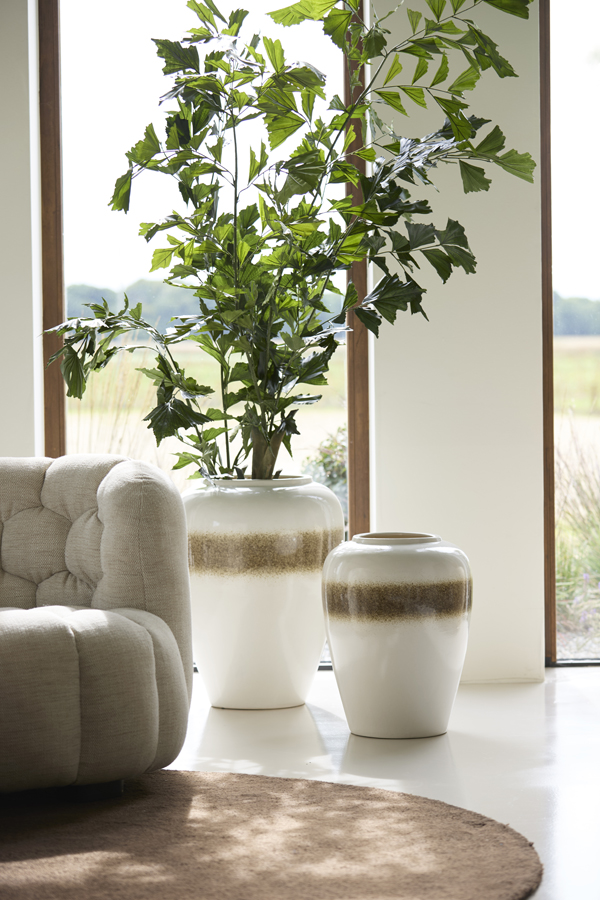 Light & Living Vaas deco Ø50x64 cm VALERIA keramiek crème+bruin